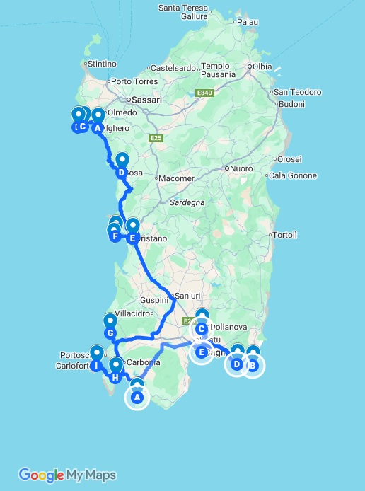 Sardegna itinerario di 7 giorni on the road