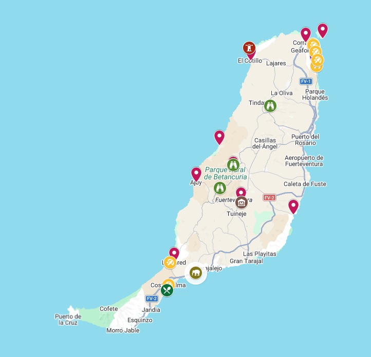 Fuerteventura mappa punti interesse